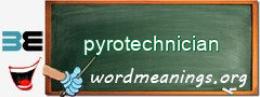 WordMeaning blackboard for pyrotechnician